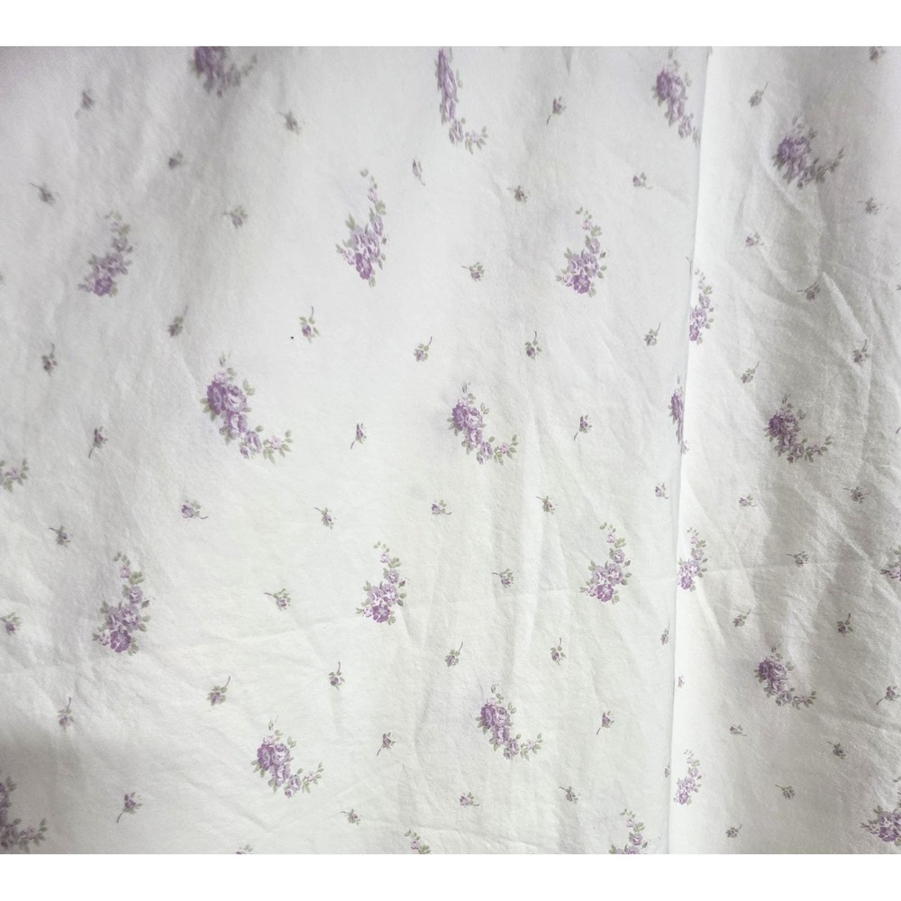 Simply Shabby Chic Flat Full Sheet Purple Floral Lavender Calico Cotton